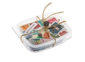 Authentic souvenir of Box with Dutch stamps on paper - small