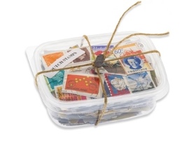 Authentic souvenir of Box with Dutch stamps on paper - medium